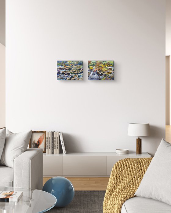 Mountain River Charnali, Georgia – Diptych