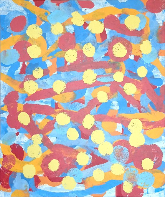 Spotty Pop Painting - JIZZ 03 - Lemon