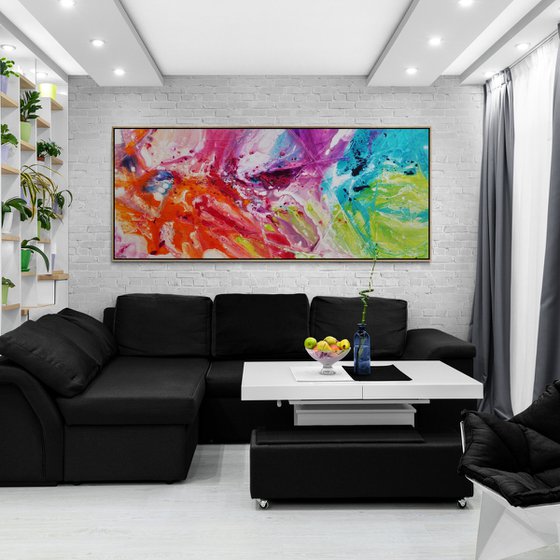 Colour Potion 240cm x 100cm Colourful Textured Abstract Art