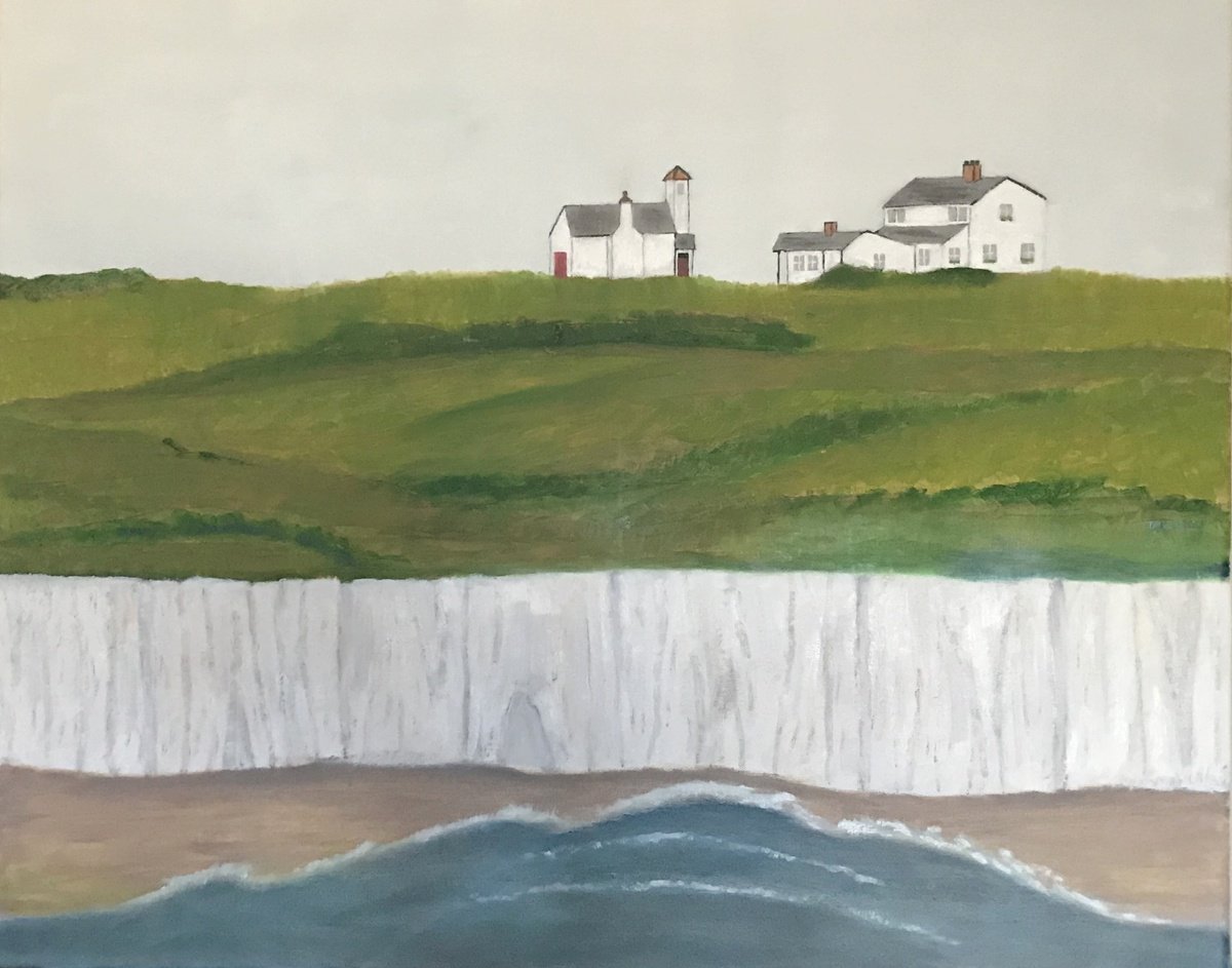 Impressionistic Landscape Oil Painting By Leslie Dannenberg, 30 X 24", White Cliffs Farm, Original Artwork