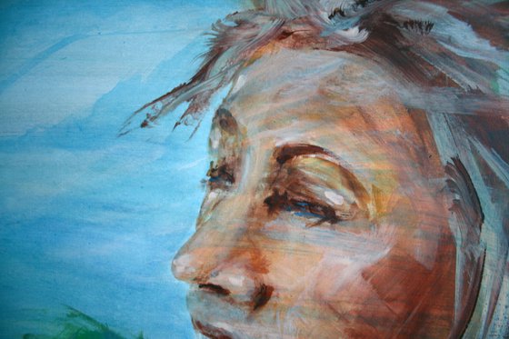 Portrait... Through the sea breeze... /  ORIGINAL PAINTING