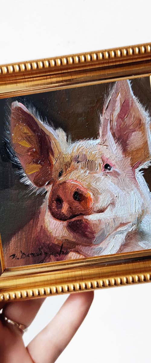 Pig portrait by Nataly Derevyanko