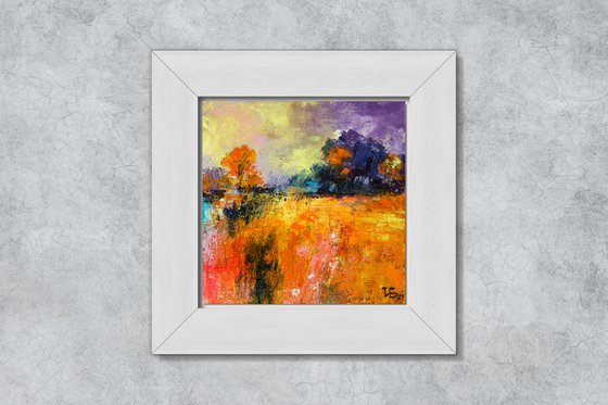 Landscape with a big blue tree