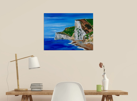 Dorset White Cliffs English Landscape oil painting wall decor