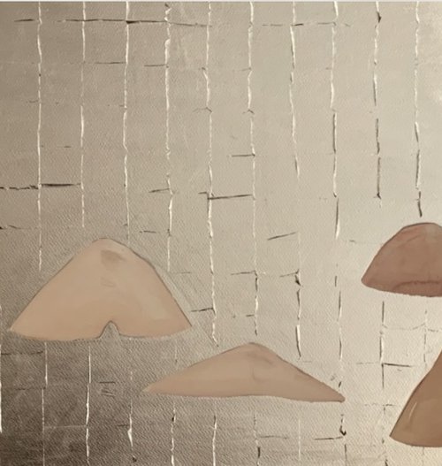 There is a silence between them 110x40 cm by Liona de Liv