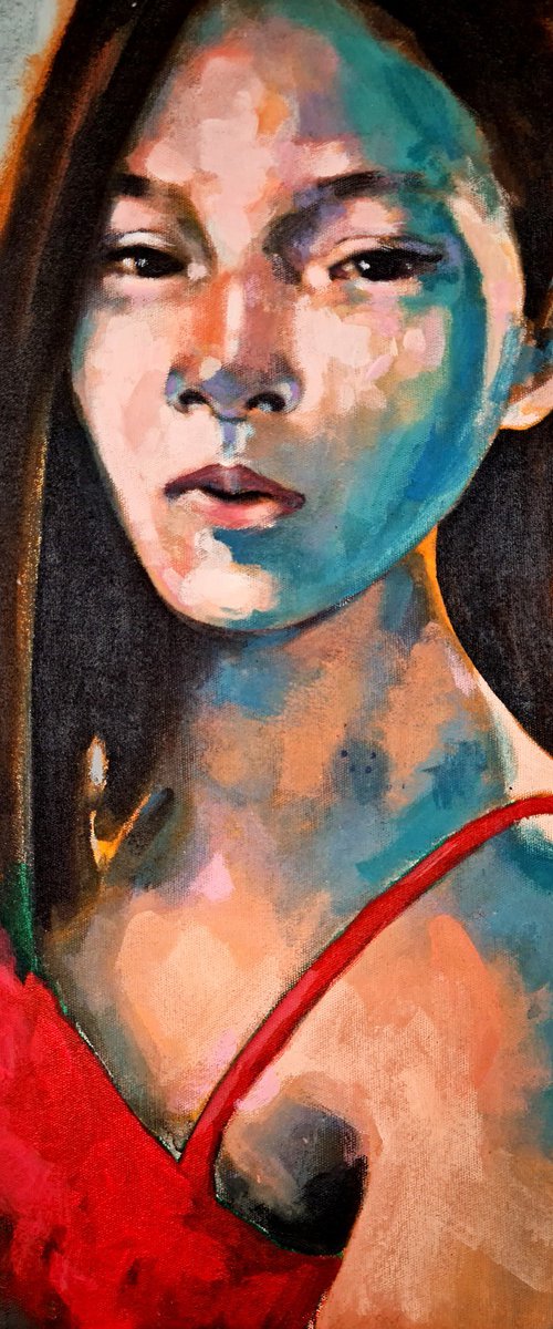 portrait with red 11-13-25 by Thomas Donaldson