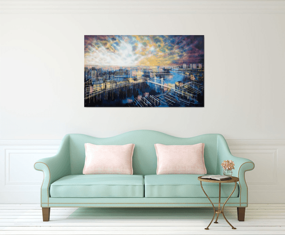 London At Night - Large Painting