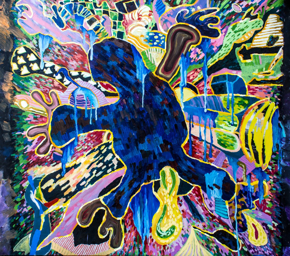 Organic Abstract Oil Painting By Dominic Virtosu, 67 X 59, Youth Without Care, Original Artwork