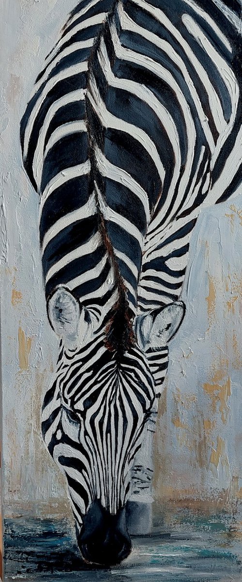 White- Black Zebra #10 by Ira Whittaker