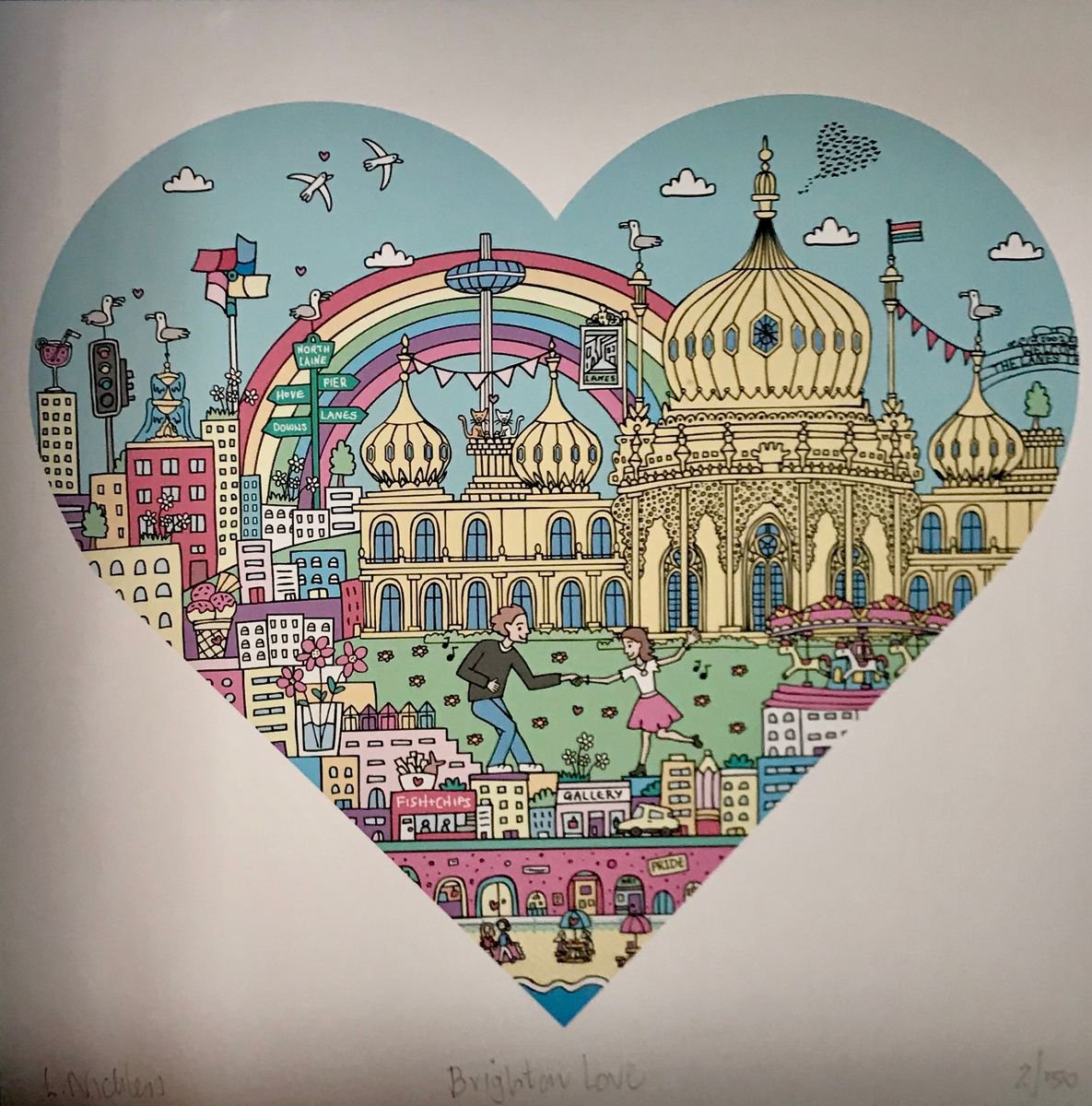 Brighton Love (UNFRAMED) by Lauren Nickless