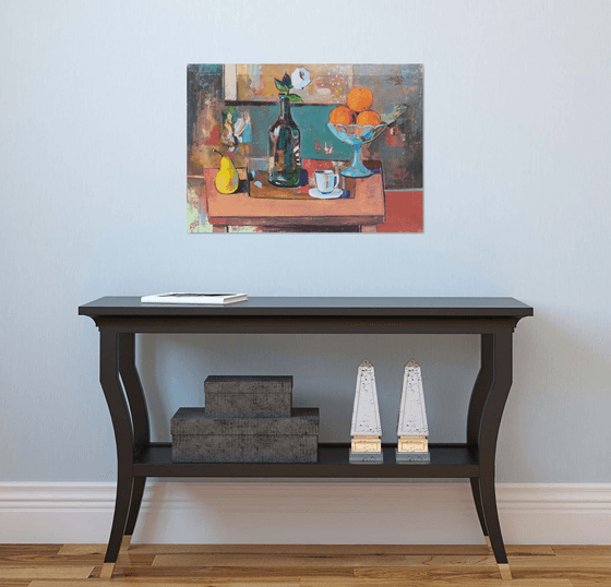 Pear, Cup and Oranges