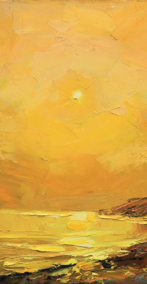 Sunset in Yellow mood by sea by Alisa Onipchenko-Cherniakovska