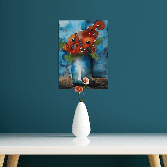 Poppy Flowers In Vase