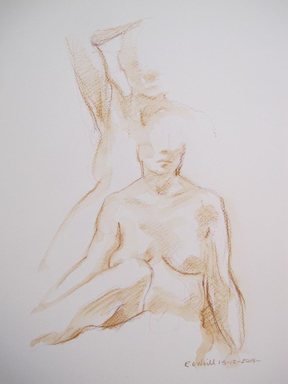 seated female nudes