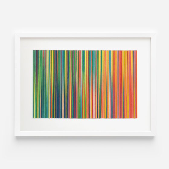 Irregular Stripe Abstract Collage Painting