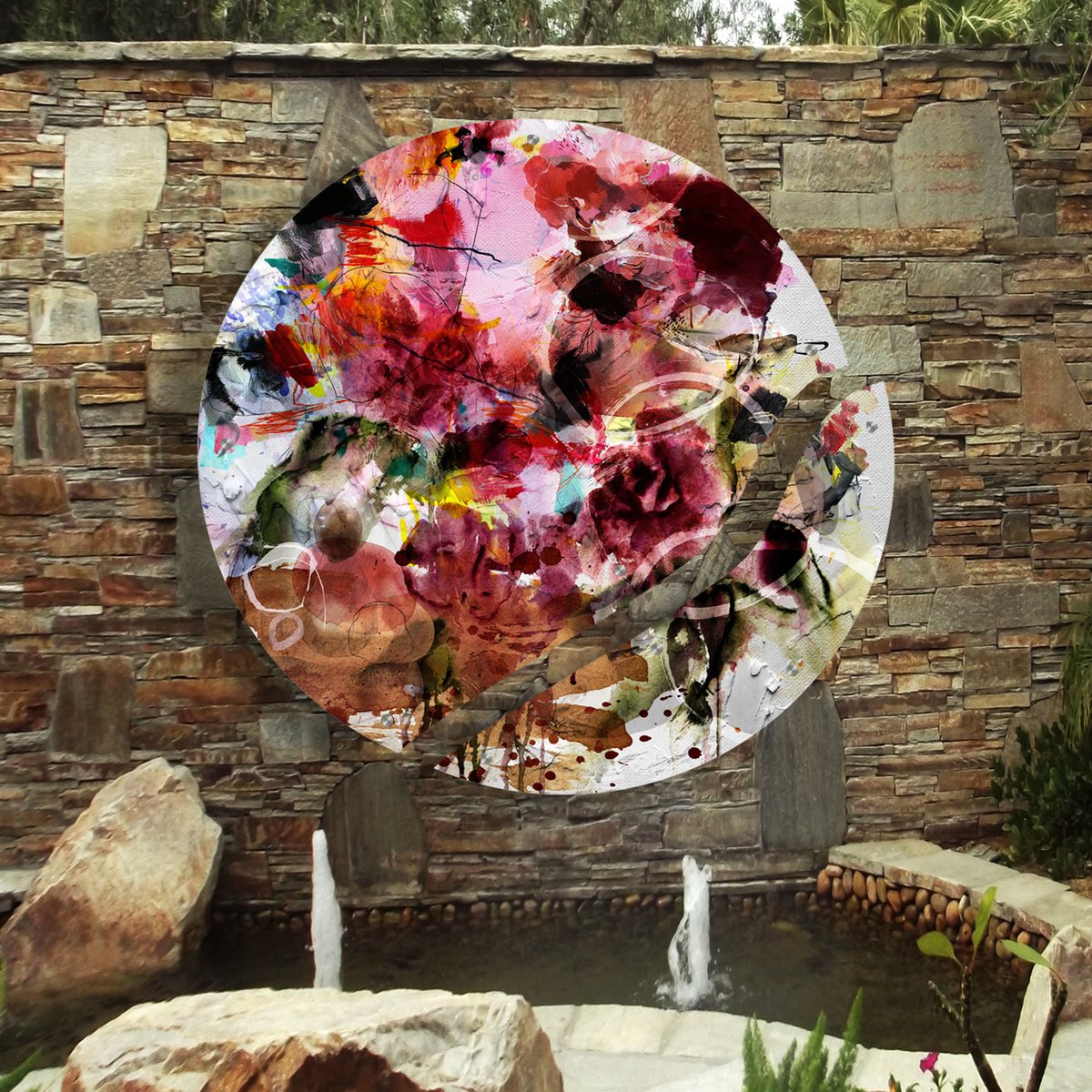 Abstract Print By Lynne Godina-Orme, 49 X 49", Smell The Roses - Diptych, Original Artwork