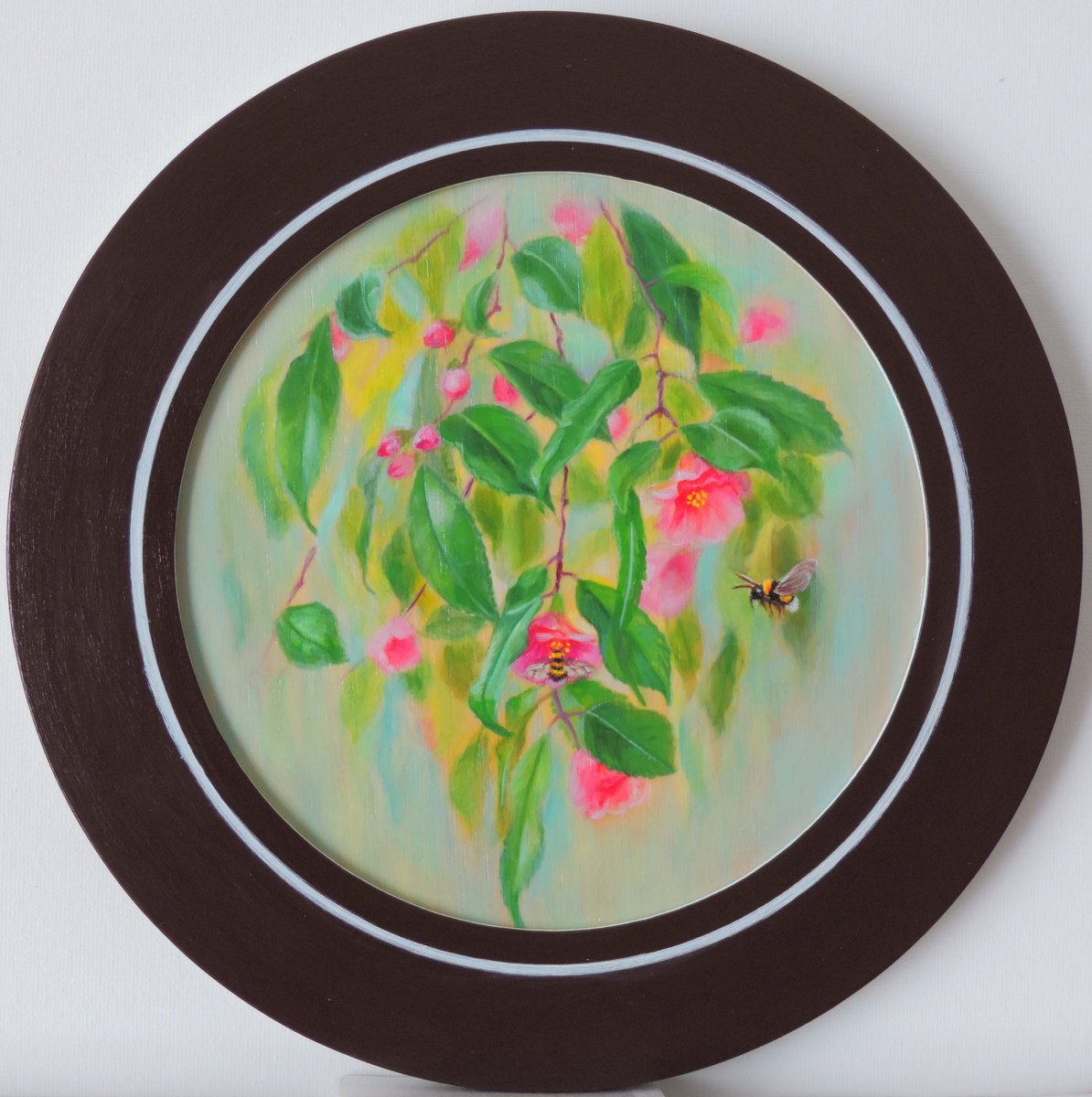 Photorealistic Botanical Acrylic Painting By Laura Cabral, 11 X 11", A Great Day, Original Artwork