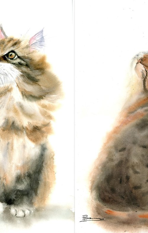 Cats - Diptych by Olga Tchefranov (Shefranov)