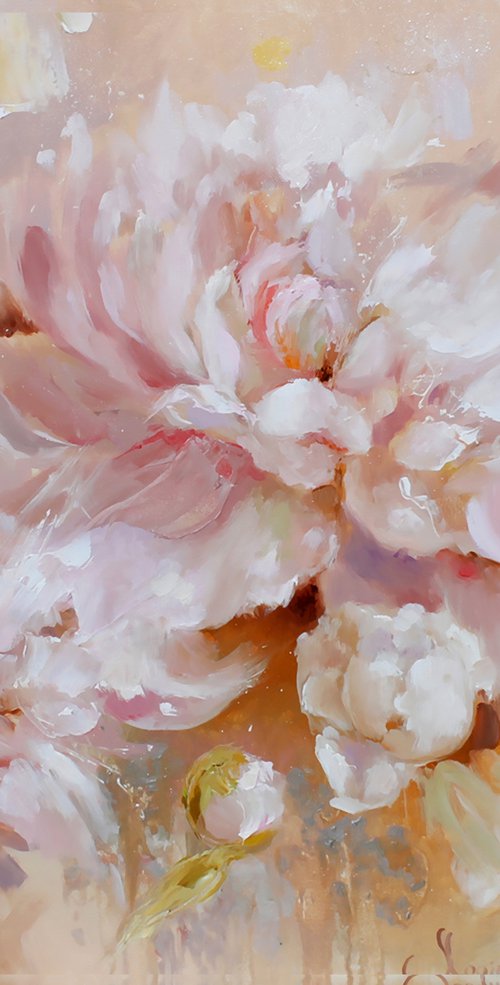 Peonies wall art, Floral art by Annet Loginova