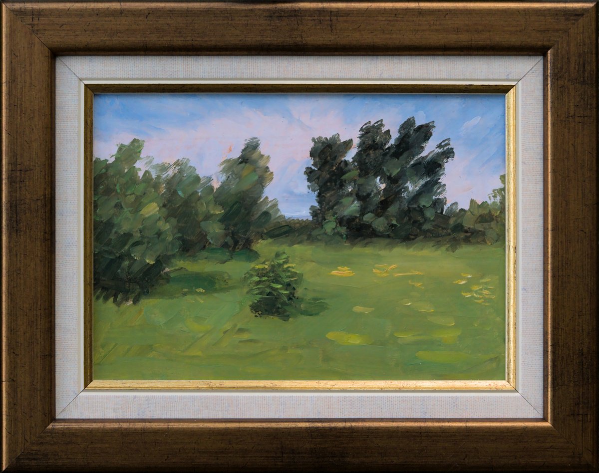 Impressionistic Landscape Oil Painting By Dejan Trajkovic, 10 X 8, Landscape Sketch #2, Original Artwork