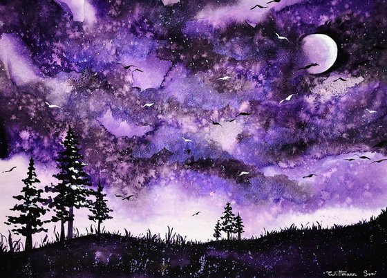Purple Night & Moon