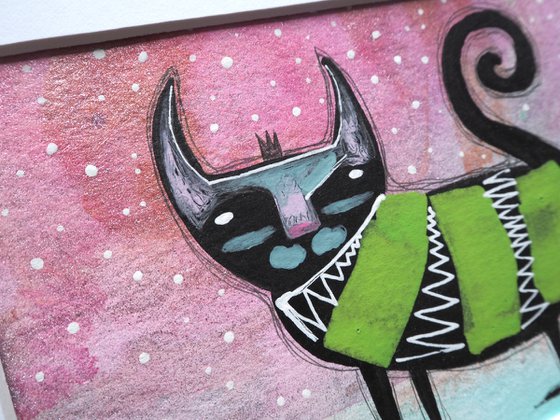 Baby it's cold outside - funny cat art
