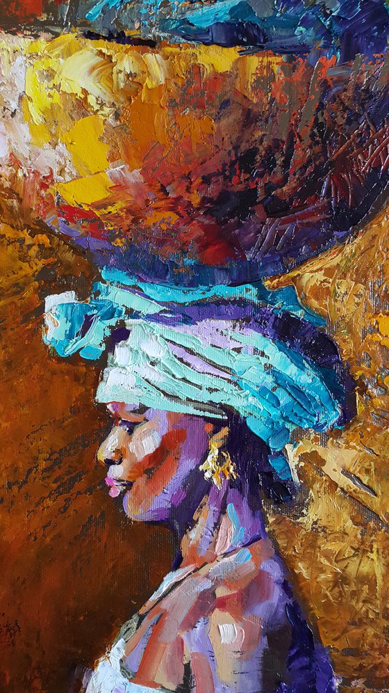 Painting portrait african woman - portrait of a black woman