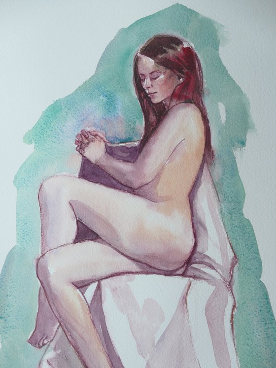 Seated female nude