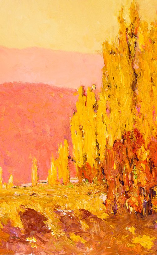 Golden Poplars in the Valley by Suren Nersisyan