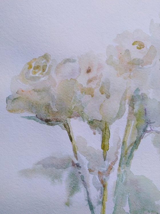 Roses. Original watercolour painting 2021