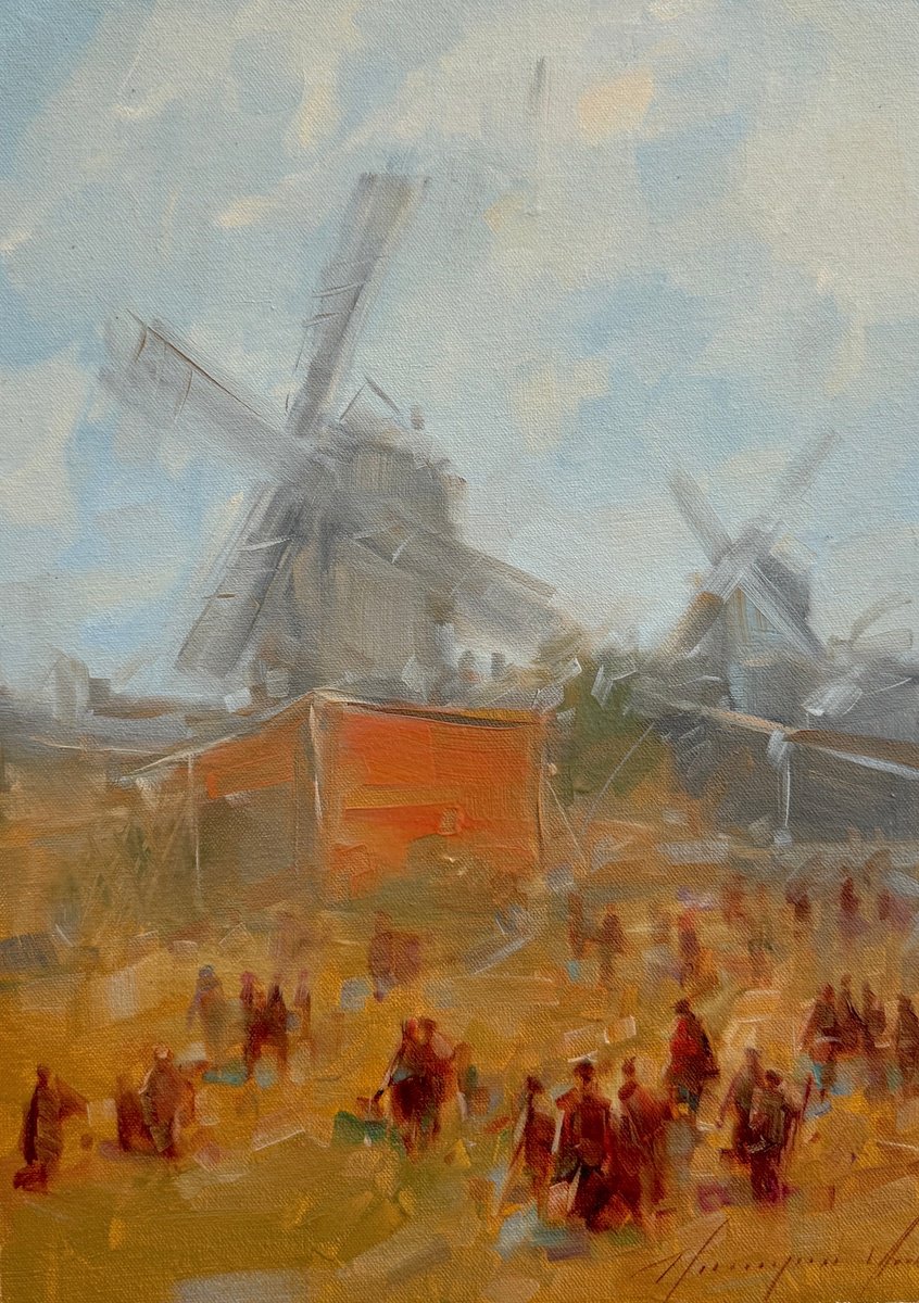 Impressionistic Landscape Oil Painting By Vahe Yeremyan, 11 X 15", Mills, Original Artwork