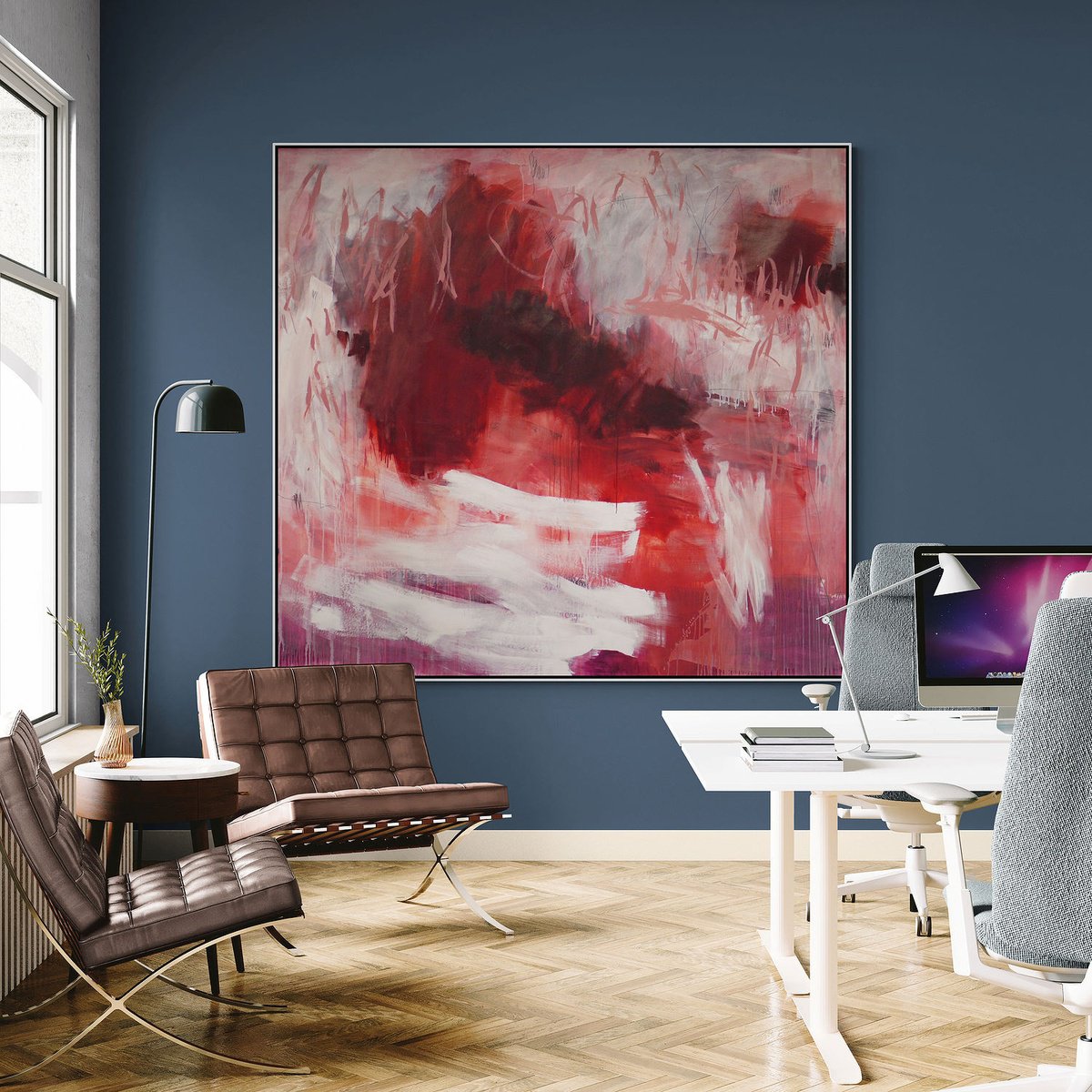 Expressive Abstract Acrylic Painting By Daniela Schweinsberg, 83 X 77, 25 Or 6 To 4, Original Artwork