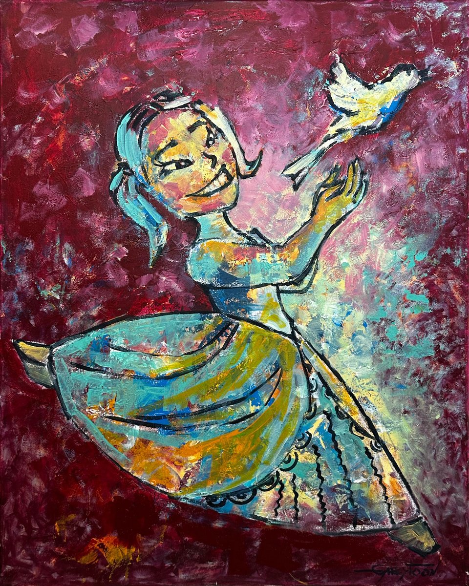 ORIGINAL painting 24x30 Dove Peace by Gabriella DeLamater