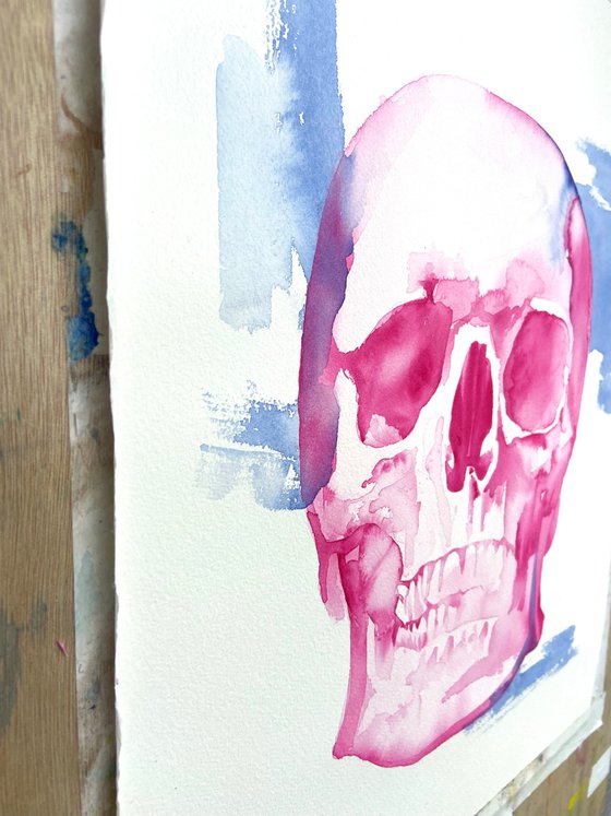 Skull in magenta