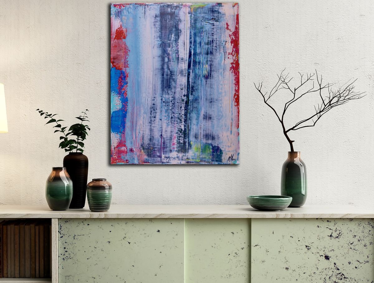 Abstract Acrylic Painting By Nestor Toro, 16 X 20", Celeste Skies 1, Original Artwork