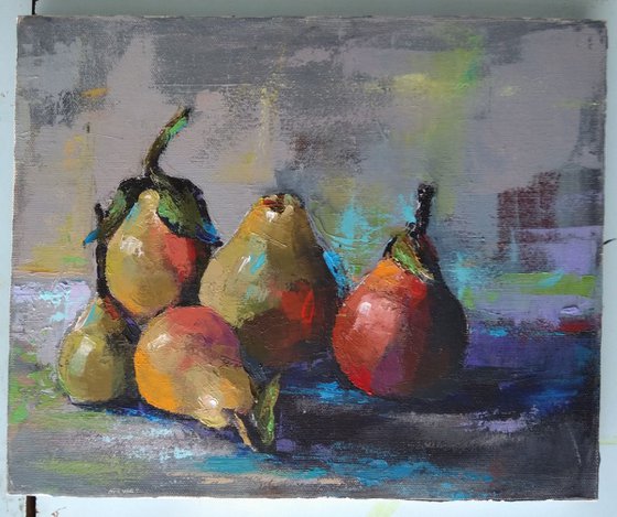 Still life - Pears(24x30cm, oil painting, ready to hang)