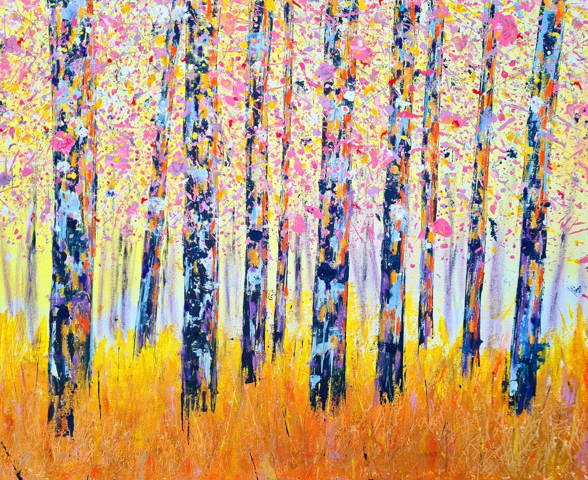 Expressive Landscape Painting By Marian Gorin, 39 X 32", A Route To Evanescence Ii, Original Artwork