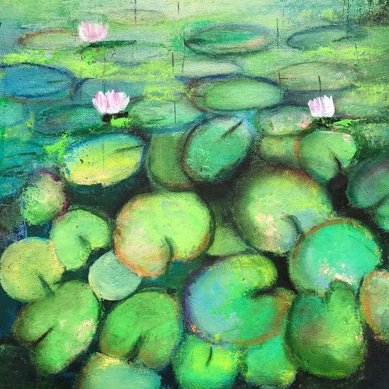 Water Lily Pond ! Comtemporary Abstract Art