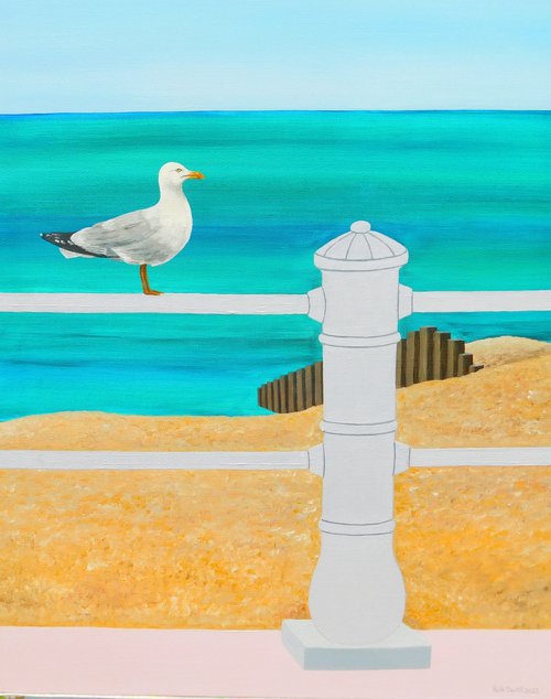 Seagull at St.Leonards-on-Sea by Ruth Cowell