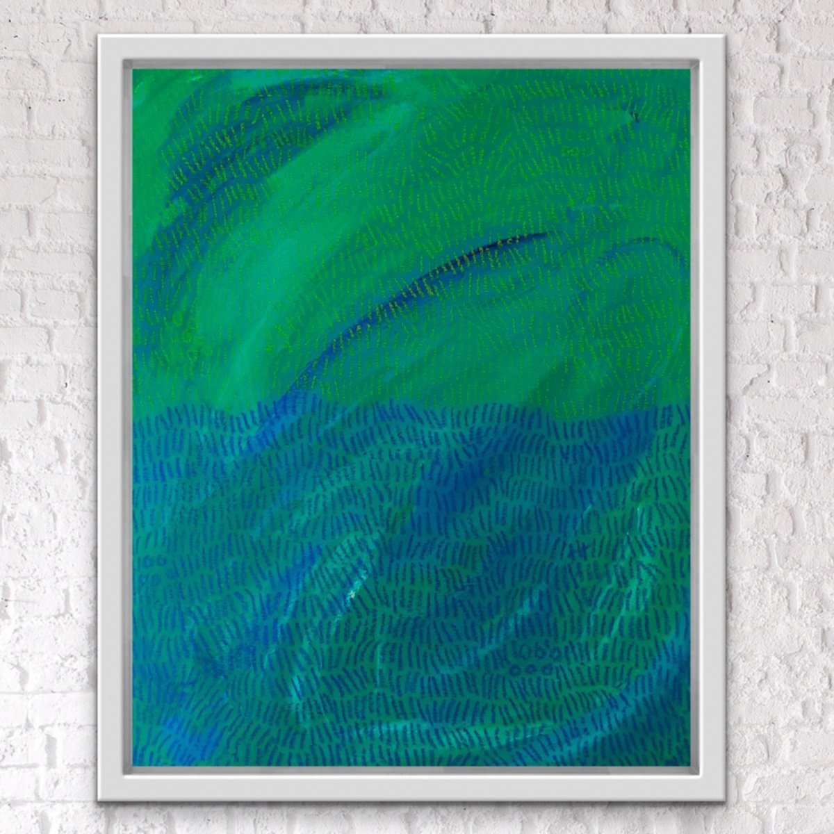 Organic Abstract Painting By Ketki Fadnis, 16 X 20", Let It Be Blue And Green, Original Artwork