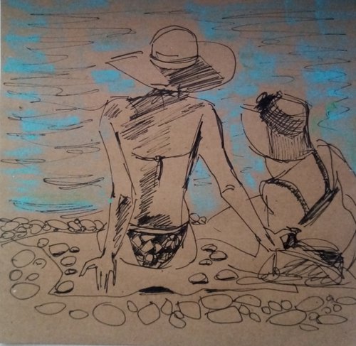 Beach sketches 9 by Oxana Raduga