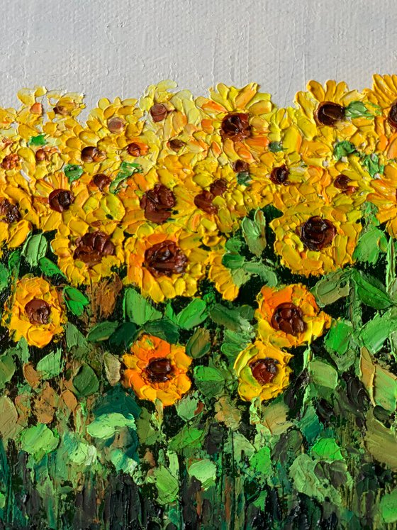 Sunflowers ! Oil painting on ready to hang canvas