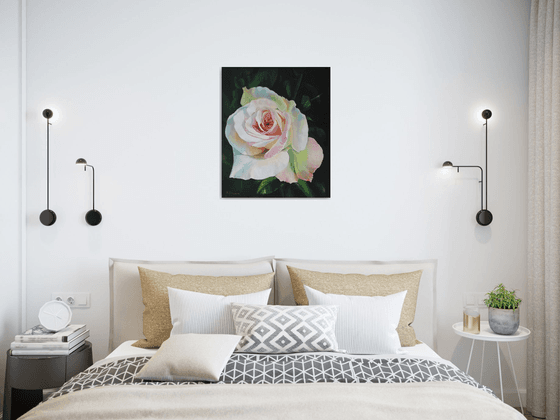 "Unusual rose"  rose flower  liGHt original painting  GIFT (2020)