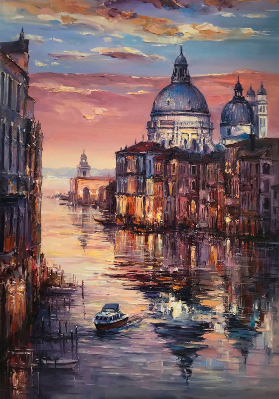 "Venice" large original oil painting 100x70