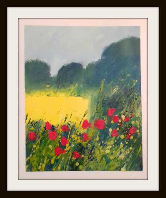 Rapeseed Field with Poppies II