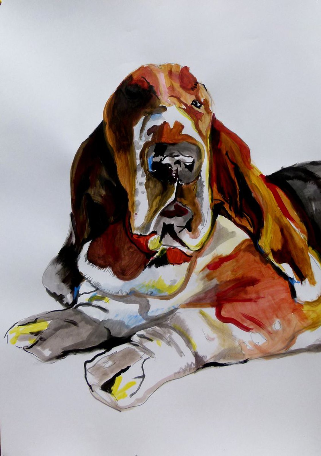 Basset best sale hound painting