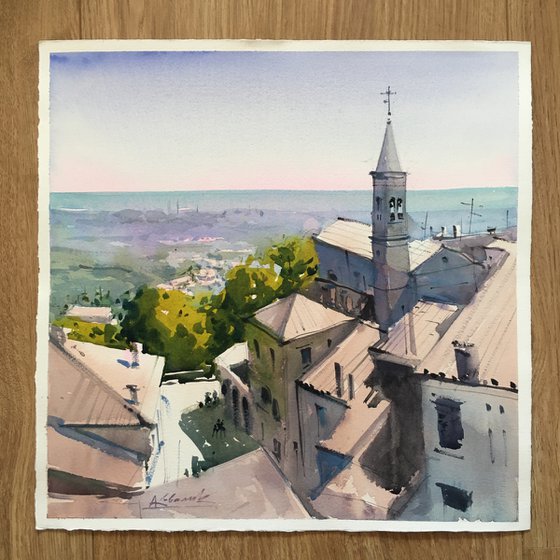 The original watercolor painting "San Marino"