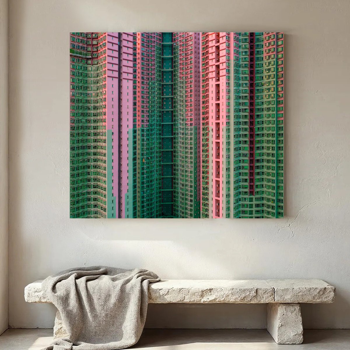 Abstract Cityscapes Photograph By Serge Horta, 48 X 42", Sheer Urbanism Xvii, Original Artwork