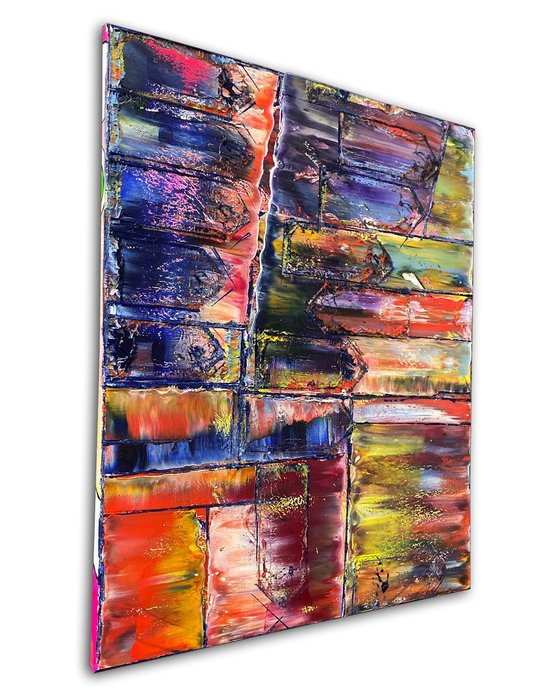 "Get Your Hands Dirty" - FREE USA SHIPPING - Original PMS Abstract Oil Painting On Canvas - 16" x 20"