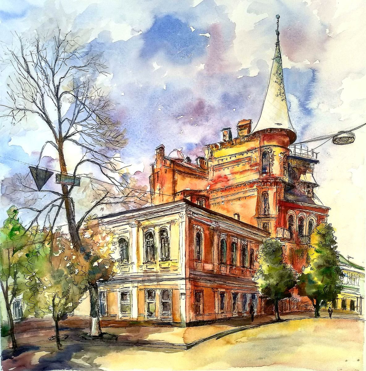 Kyiv architecture. Watercolor & Ink. by Ann Krasikova